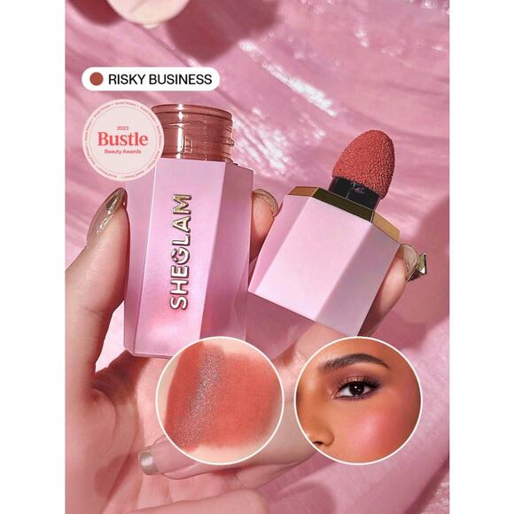 SHEGLAM Color Bloom Liquid Blush - Risky Business Award-Winning Matte Cheek Tint - Picture 1 of 11